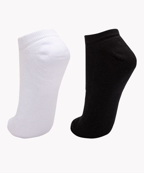 kit de 2 pares de meias cano curto esportivo preto