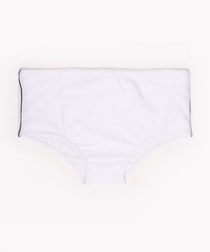 sunga com friso e proteção uv branca