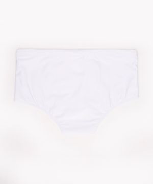 sunga com friso e proteção uv branca