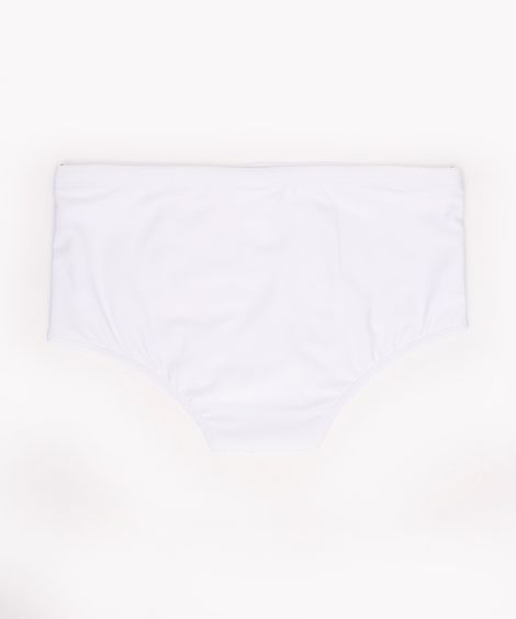 sunga com friso e proteção uv branca