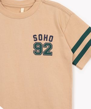 camiseta de algodão soho 92 tal pai tal filho manga curta bege claro