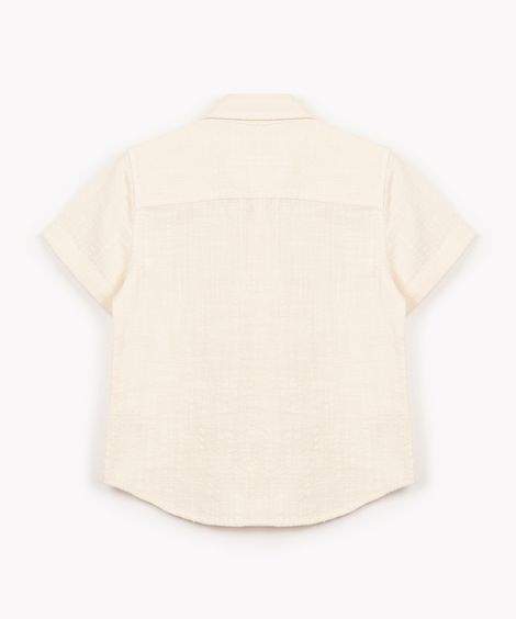 camisa infantil texturizada manga curta off white