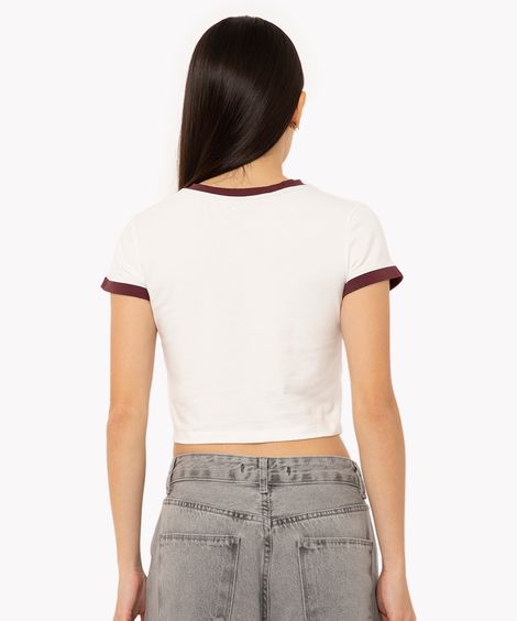 cropped de algodão athletics manga curta off white
