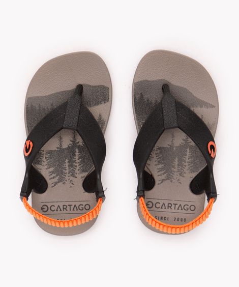 chinelo infantil cartago atlanta com elástico cinza