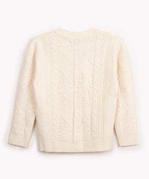 cardigan de tricot infantil com strass off white