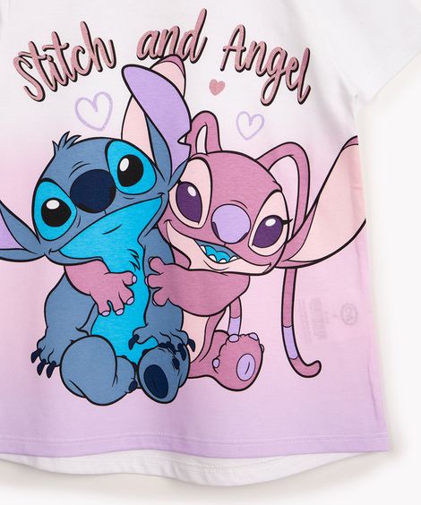 blusa de algodão stitch degradê manga curta off white