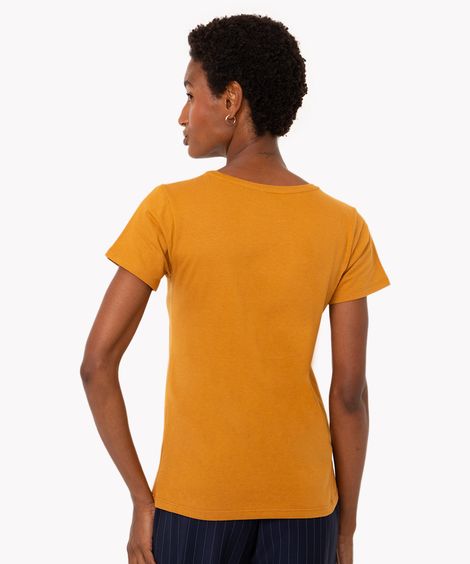 camiseta de algodão brooklyn manga curta caramelo