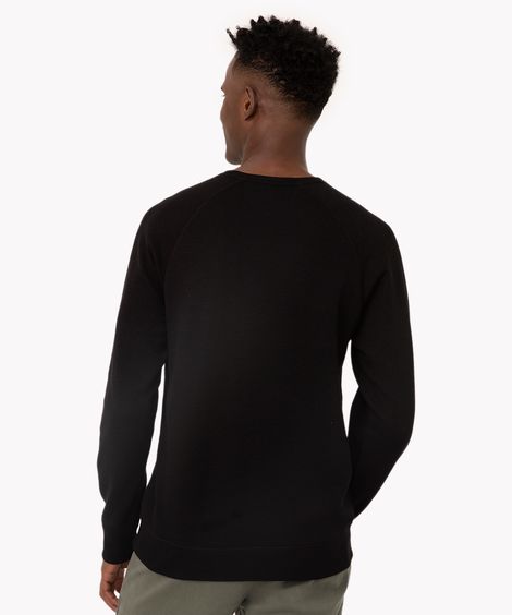 blusa básica de malha encorpada gola redonda preto