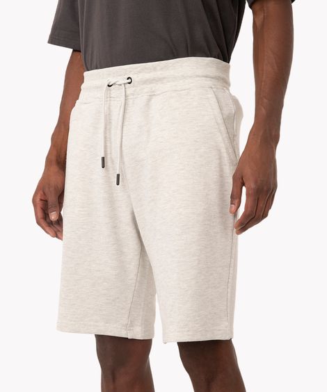 bermuda de moletom relaxed com cordão off white mescla