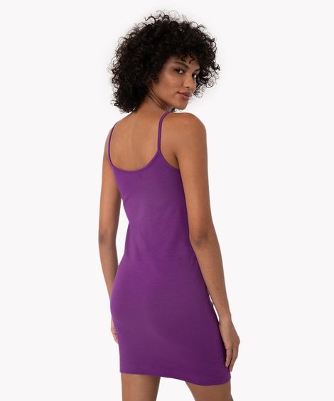 vestido tubinho básico alça fina roxo uva