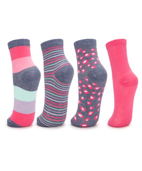 kit de 4 pares de meias infantis estampadas cano médio colorido