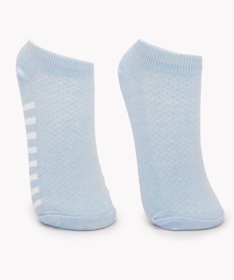 kit de 2 pares de meias jacquard cano baixo azul