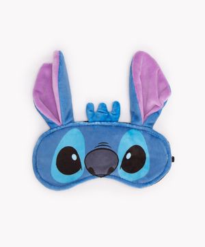 apoio de pescoço com máscara de dormir stitch azul