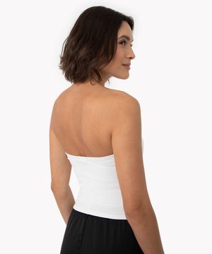 corset texturizado sem alça decote v off white