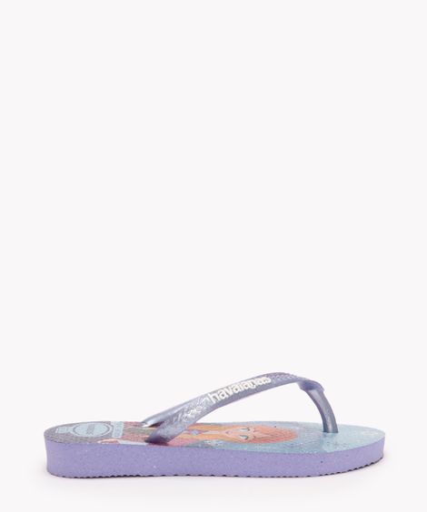 chinelo havaianas infantil slim princesas elsa e anna azul