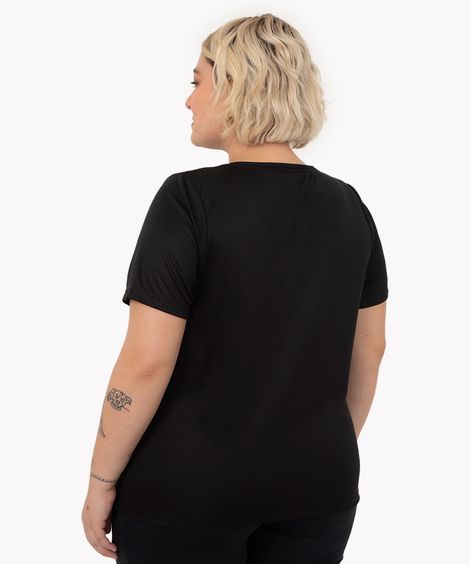 camiseta plus size detox your mind esportiva preto