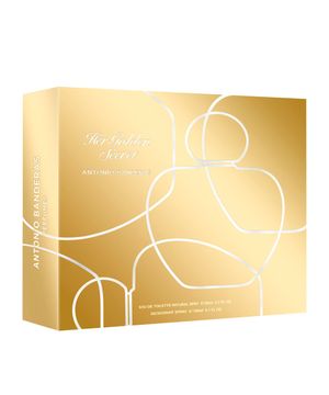 kit perfume antonio banderas her golden secret eau de toilette 80ml e desodorante spray 150ml único