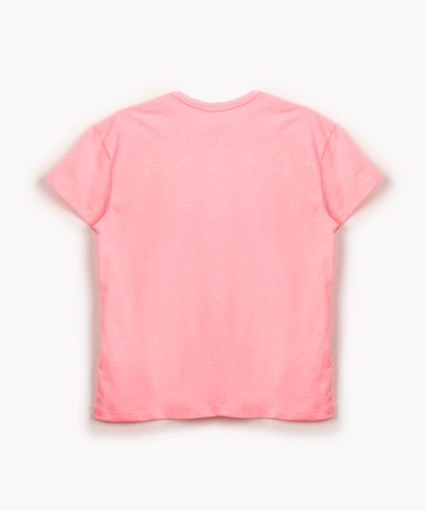 blusa de algodão juvenil manga curta stranger things rosa claro