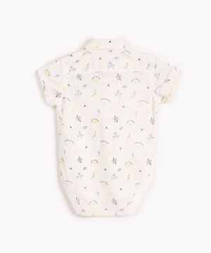 body camisa infantil manga curta beach surf off white