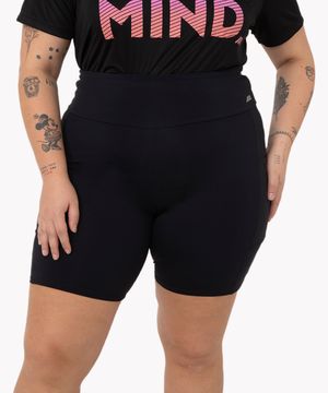 bermuda plus size com bolsos esportiva ace preto