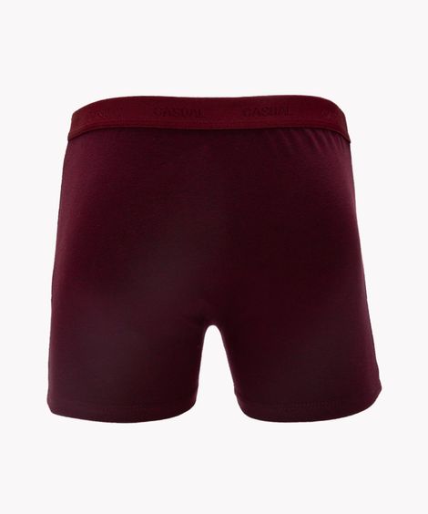 cueca boxer casual cós elástico vinho médio - VINHO MEDIO