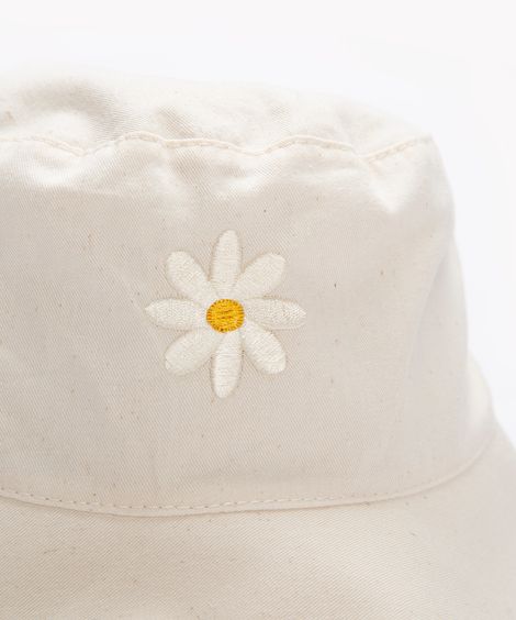 chapéu bucket infantil dupla face floral off white