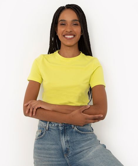 blusa baby look de algodão peruano verde