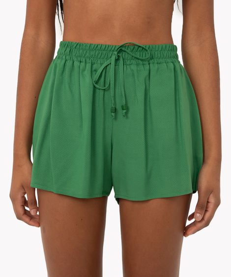 short de viscose cós elástico rosa médio - verde escuro