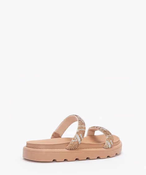 papete flatform feminina vizzano com strass bege