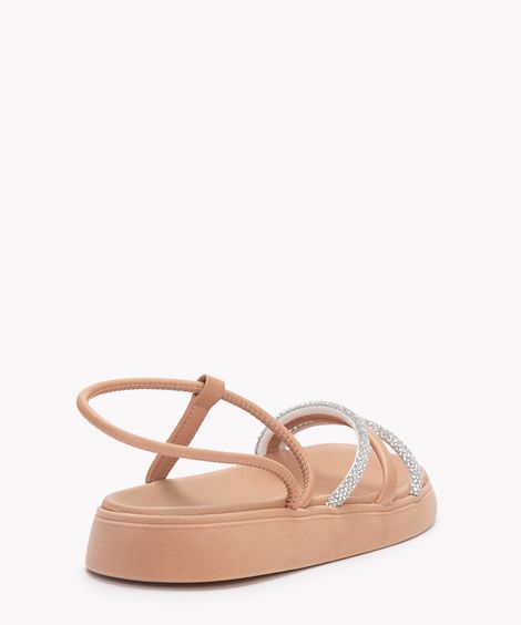 papete flatform feminina moleca com brilho bege