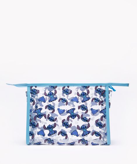 necessaire stitch com alça transparente
