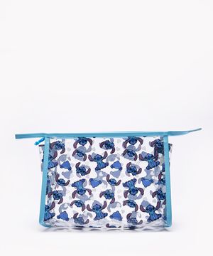 necessaire stitch com alça transparente