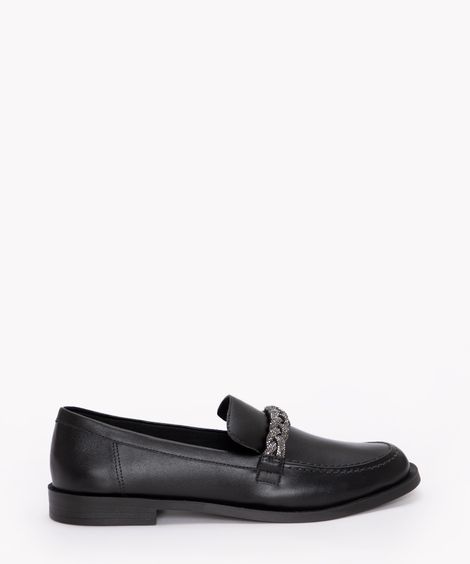 mocassim com brilho oneself preto