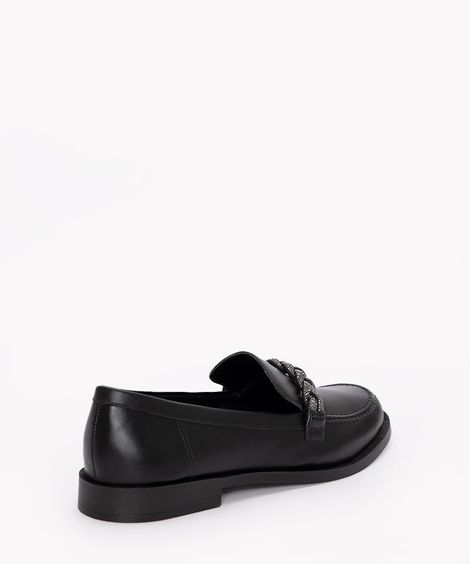 mocassim com brilho oneself preto