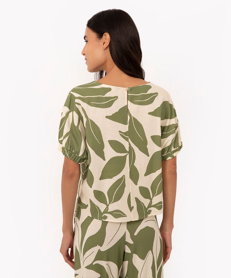 Green Leaf Print Pyjama Set