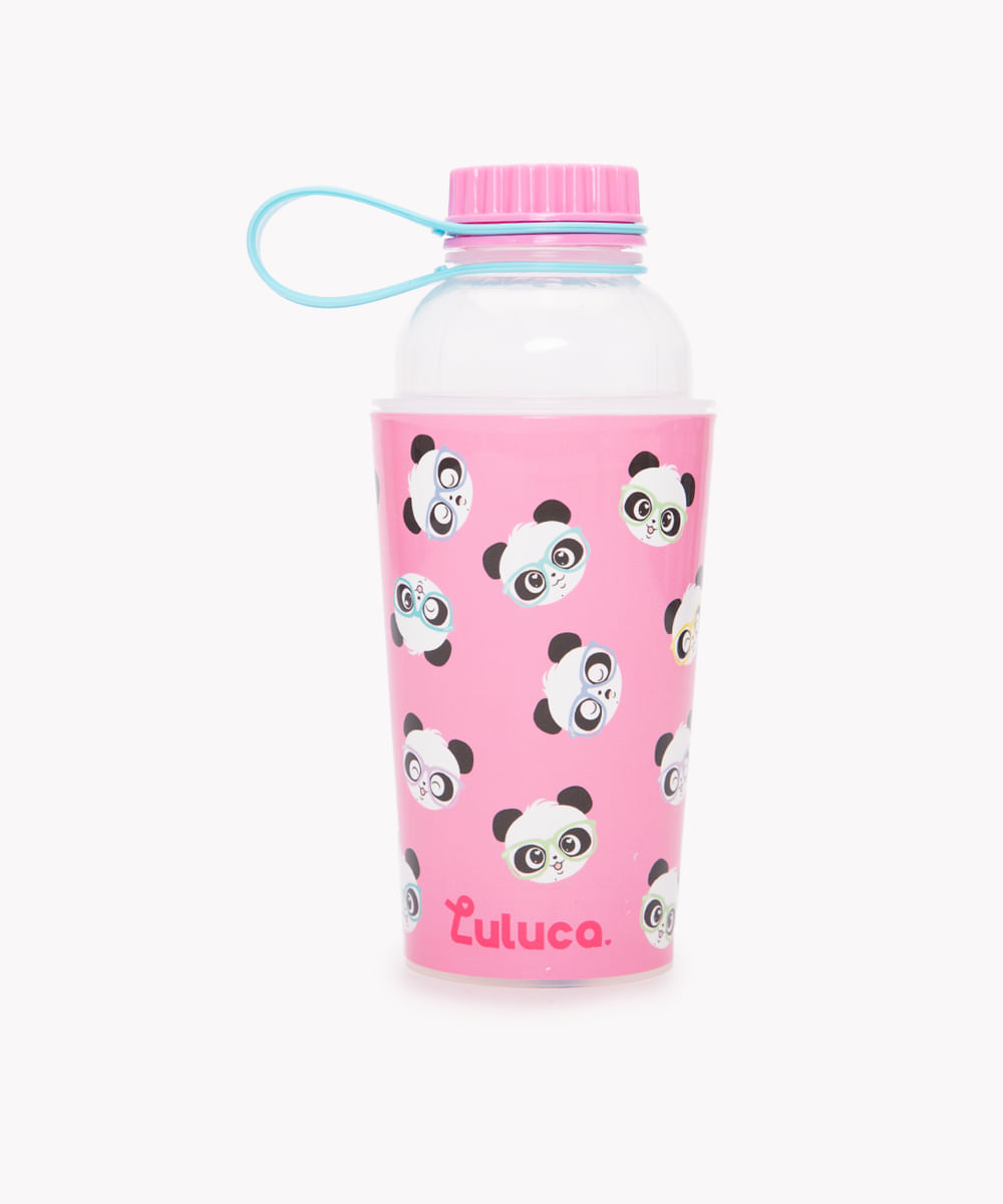 garrafa infantil luluca com alça 430ml rosa - C&A