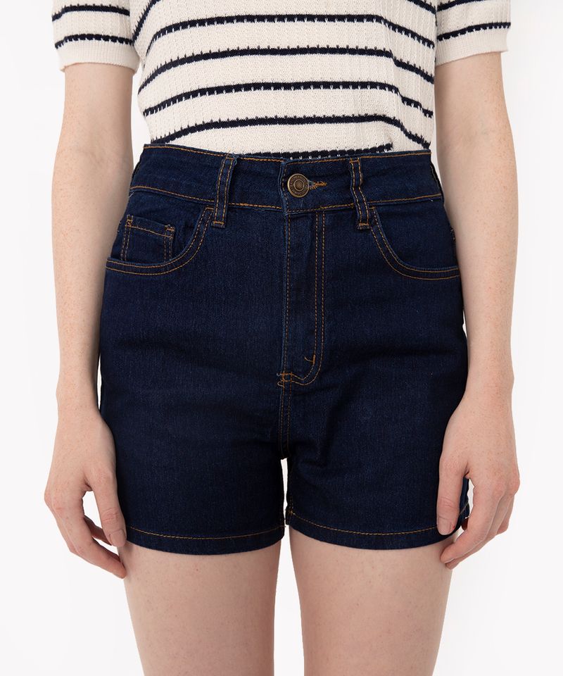 Short Jeans Feminino Cintura Alta Vanessa