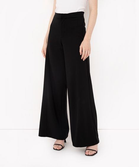calça pantalona alfaiatada cintura alta preta