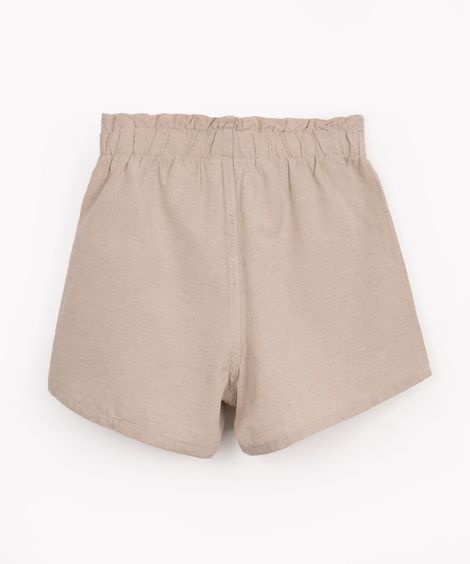 short infantil com elástico e cordão areia