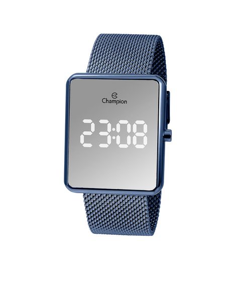 relógio digital led Champion CH40080N AZUL