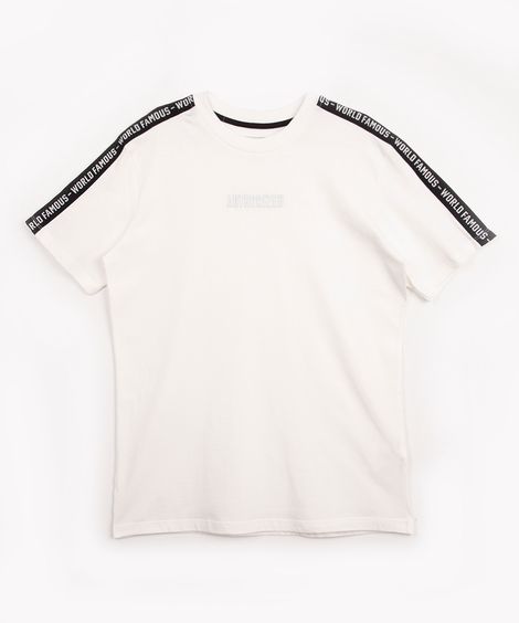 camiseta juvenil de algodão authorized off white