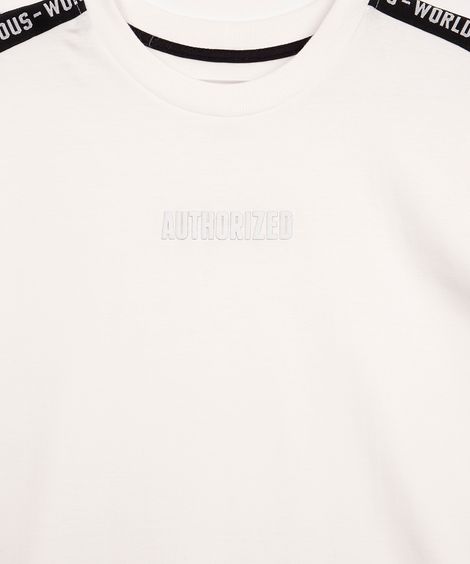 camiseta juvenil de algodão authorized off white