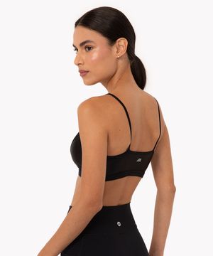 top de poliamida cut out com bojo removível esportivo ace preto