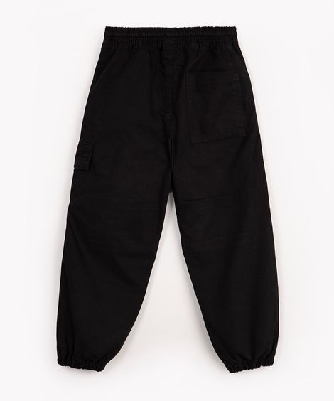 calça parachute infantil de sarja preto