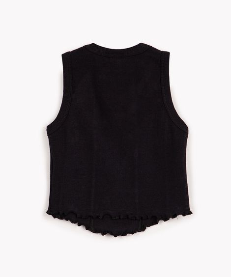 regata infantil corset de algodão preto