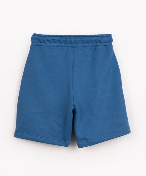 bermuda de moletom infantil com recorte azul