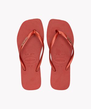 chinelo havaianas slim square vermelho