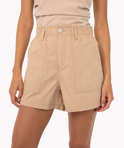 short de sarja clochard cintura super alta kaki