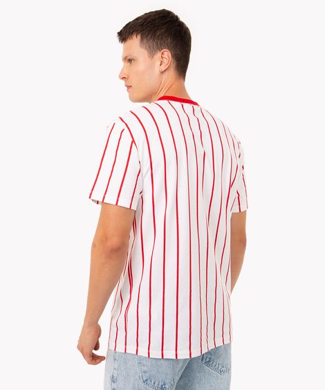 camiseta de algodão tom e jerry listrada manga curta off white