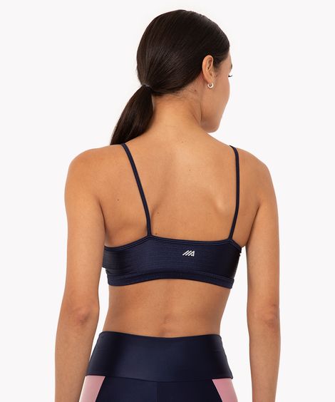 top de poliamida cut out com bojo removível esportivo azul